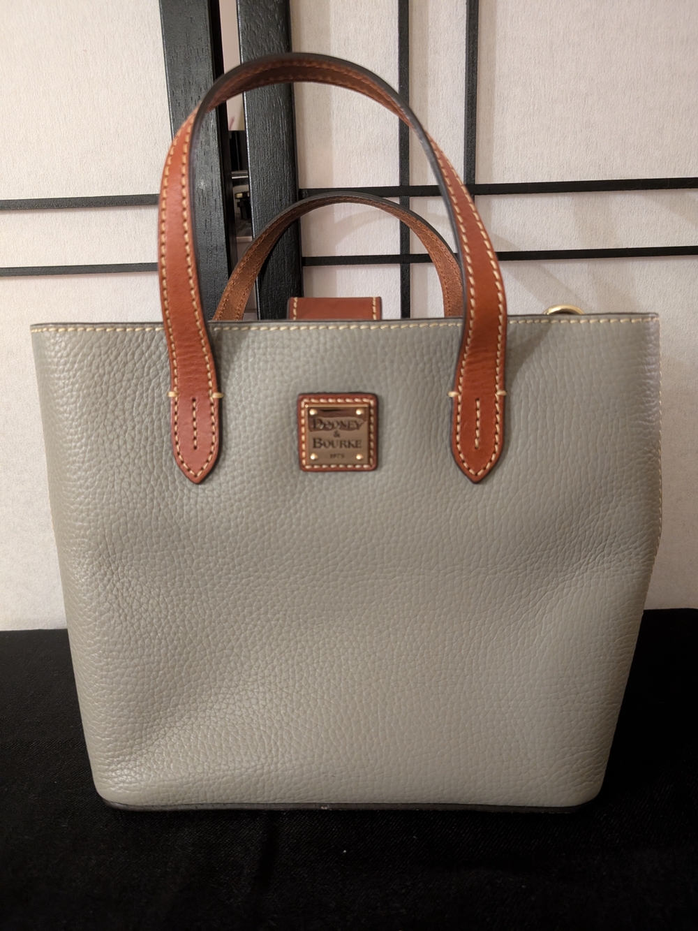 Dooney & Bourke Pebble Leather Tote Crossbody Gray Tan NWOT